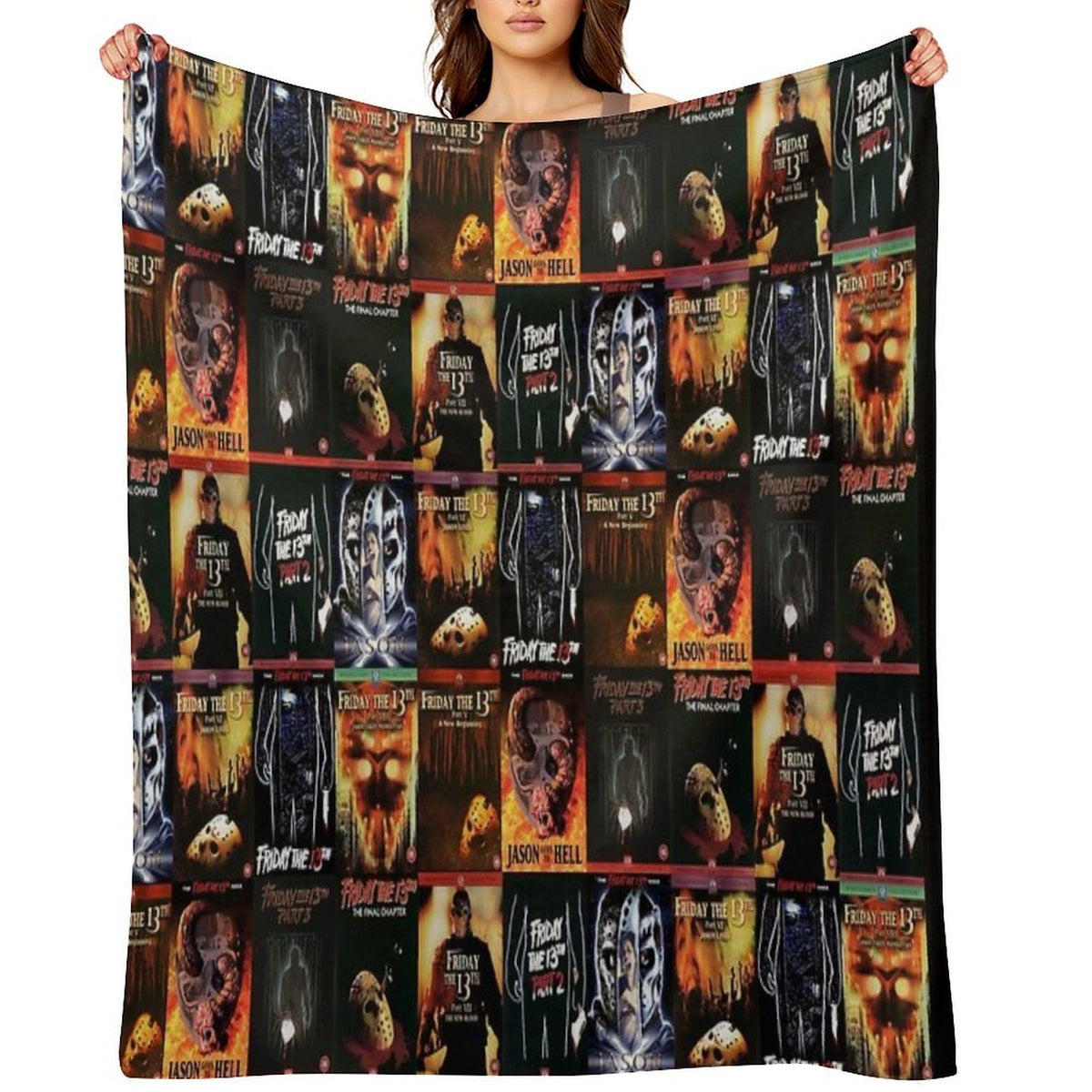 Jason Friday The 13th Movie Covers Premium Throw Blanket
