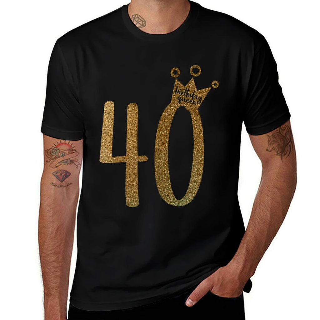 Gold 40th Birthday Birthday Girl  Wrinkle-resistant T-Shirt