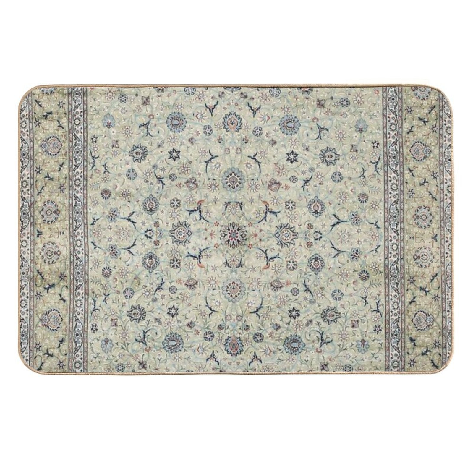 Kashan Isfahan Persian Carpet Print Durable Bath Mat