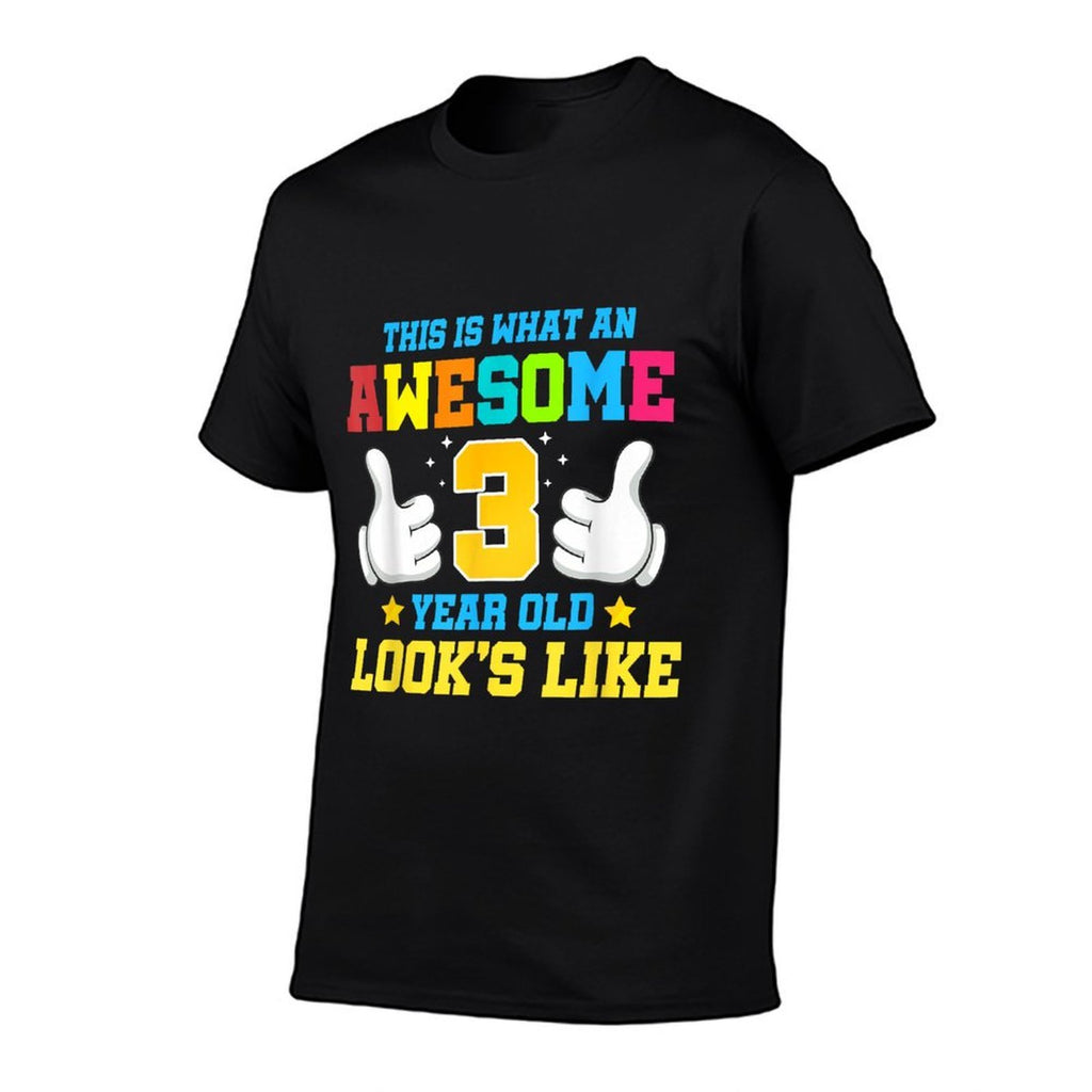 This Is What An Awesome 3 Year Old Looks Like 3rd Birthday  Eco-friendly Material T-Shirt