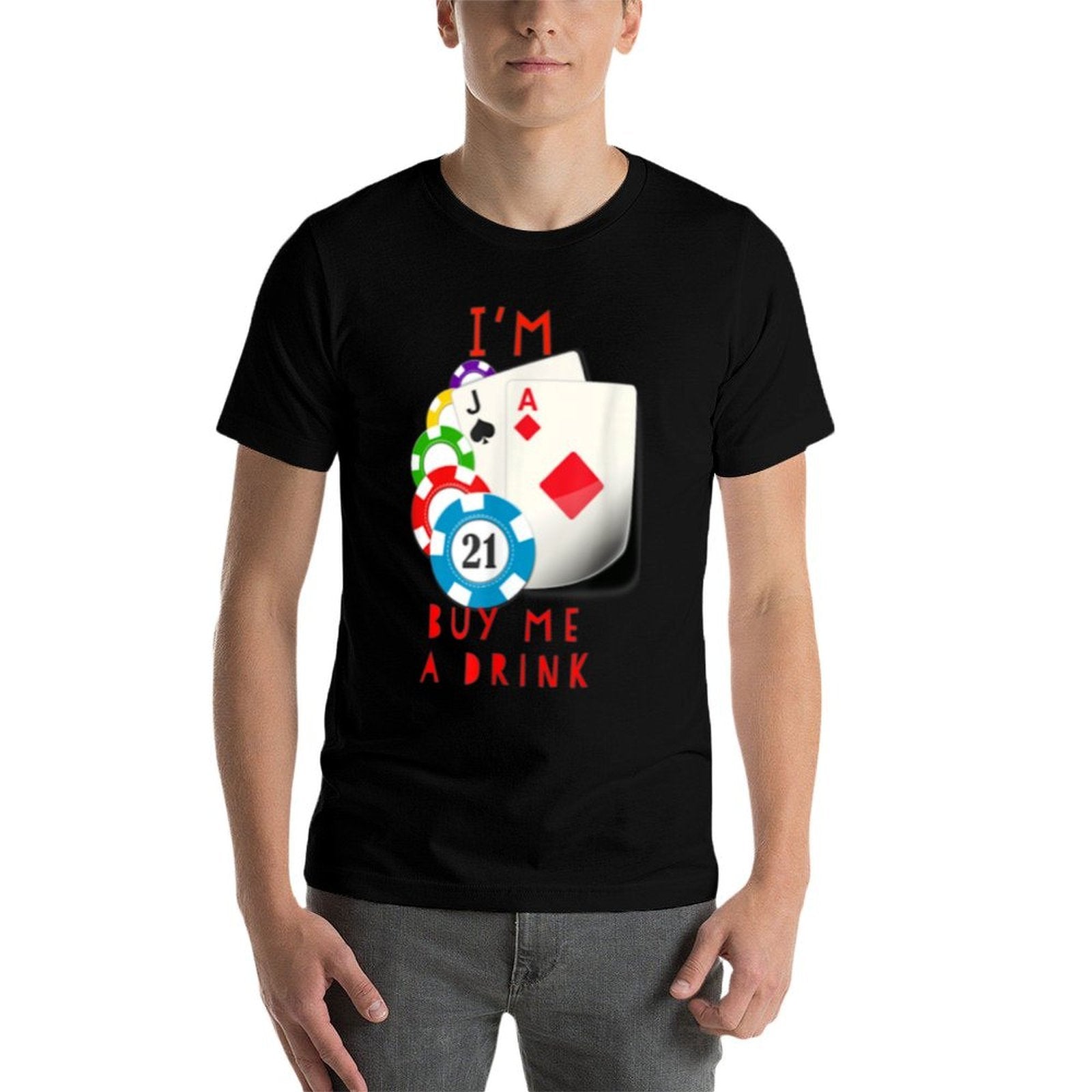 21st Birthday Drinking Tshirt for Men Or Women  Polyester Blend T-Shirt