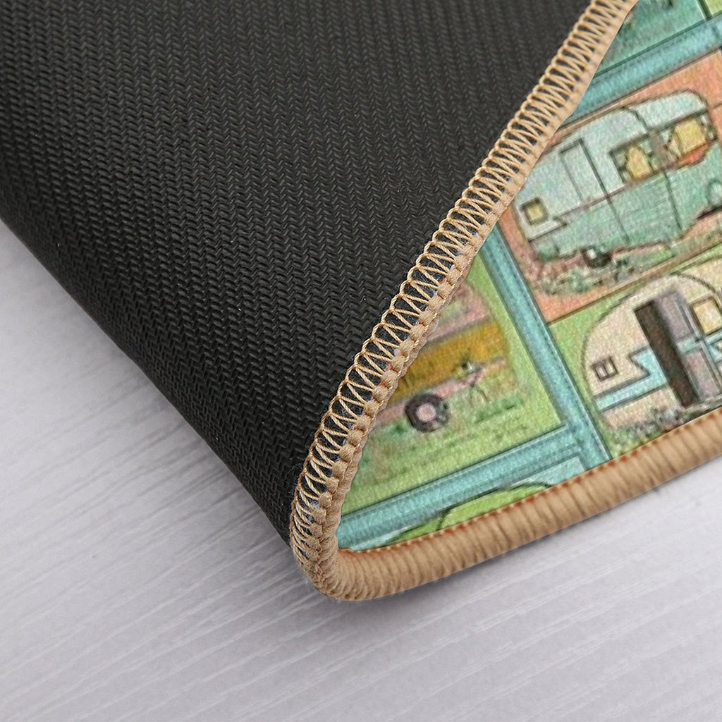 Camping Glamping in Vintage Trailers!  High-Traffic Bath Mat