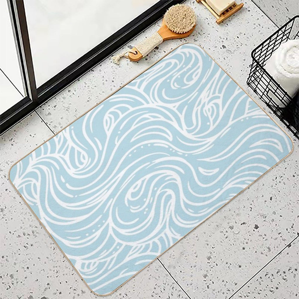 Cloudy Days Swirly Pattern  Long-Lasting Bath Mat