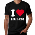 Red Heart I Love Helen  Oversized Silhouette T-Shirt